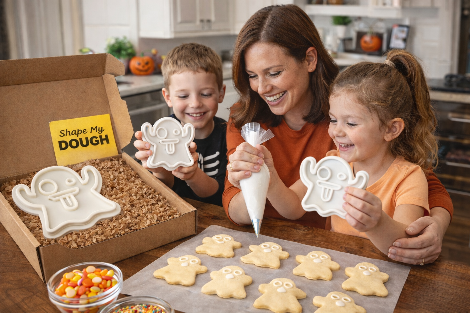 Kids decorating cookies